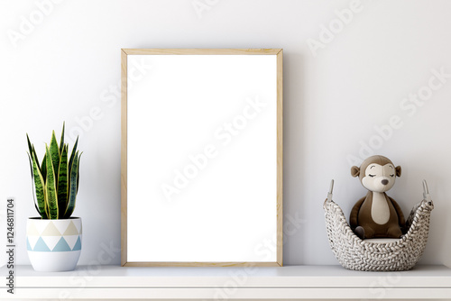 kids room frame mockup for digital art