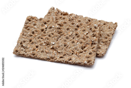 Two Crispbread Pieces on white background