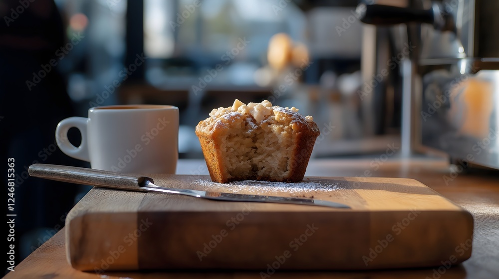 Delicious Almond Muffin with Coffee for a Perfect Morning Treat Delicious Almond Muffin with Coffee for a Perfect Morning Treat