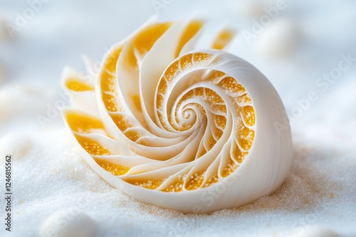 A golden ratio spiral naturally occurring in a sunflower, representing mathematical beauty in nature
