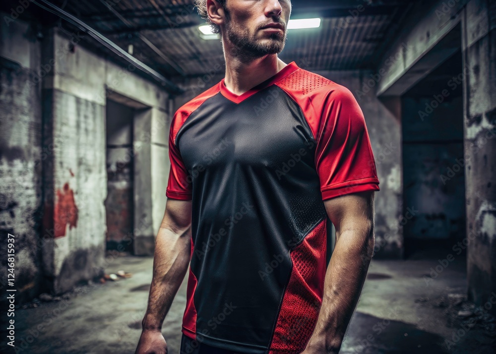 Bold black and red jersey designs: street style meets sports action. Bold black and red jersey designs: street style meets sports action.