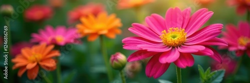 Overlapping petals of Tripleurospermum perforatum, blossoms, flower blooms, garden photo