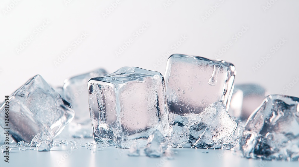 different  ice cubes arranged