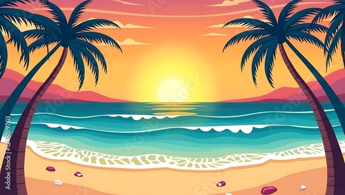 Paradise at Dusk: A Tranquil Coastal View