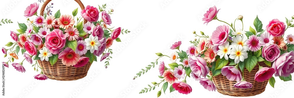 Obraz premium Reimagined Garden: The Beauty of Flowers in Sustainable Art