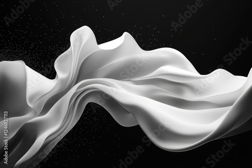 A monochrome minimalist illustration of a sine wave graph with a smooth curve