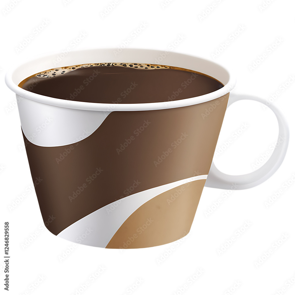 Eco-friendly Paper Coffee Cup in a Minimalist Setting, Isolated on White Background Eco-friendly Paper Coffee Cup in a Minimalist Setting, Isolated on White Background