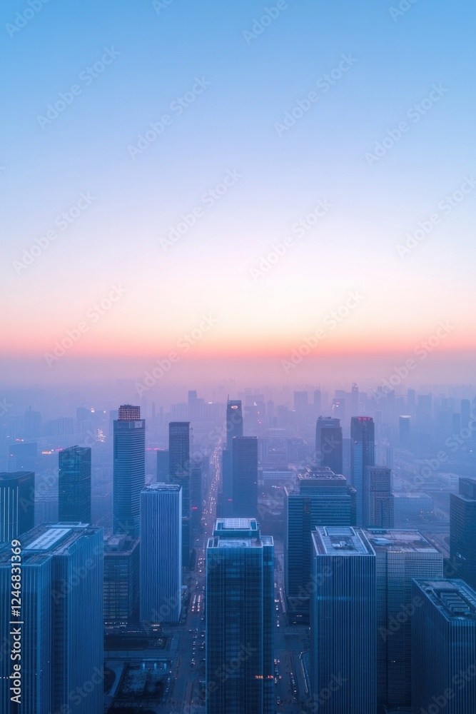 custom made wallpaper toronto digitaldrone view of modern financial district with skyscrapers and futuristic architecture captured at sunrise