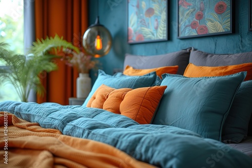 Wallpaper Mural prompt Stylish interior of contemporary room with comfortable bed Torontodigital.ca