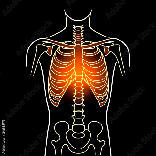 Cancer osteosarcoma line icon vector cancer malignant disease photo