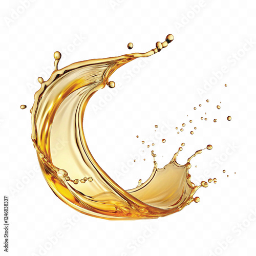 abstract 3d cooking olive pale yellow oil swirl splash in curve style  isolated on white background
