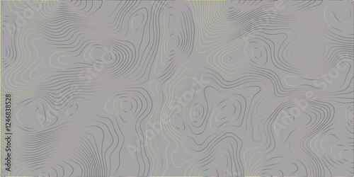 You’re envisioning an **abstract, panoramic topographic map background** with **curved, wavy lines** in **gray tones**, creating a **smooth, flowing contour** pattern. This design could have a **geogr