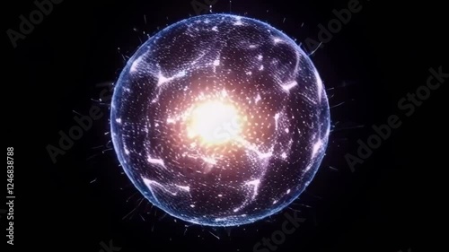 Glitchy Particle Sphere UI Element Animation