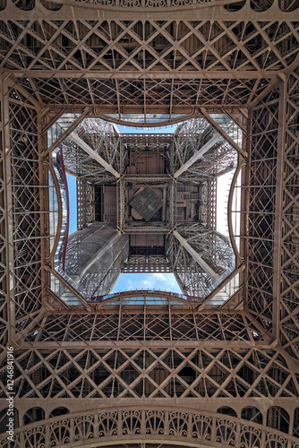 The Eiffel tower shot from bellow 