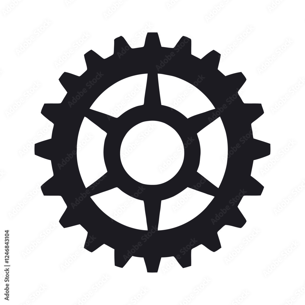 gear icon on white background gear icon on white background