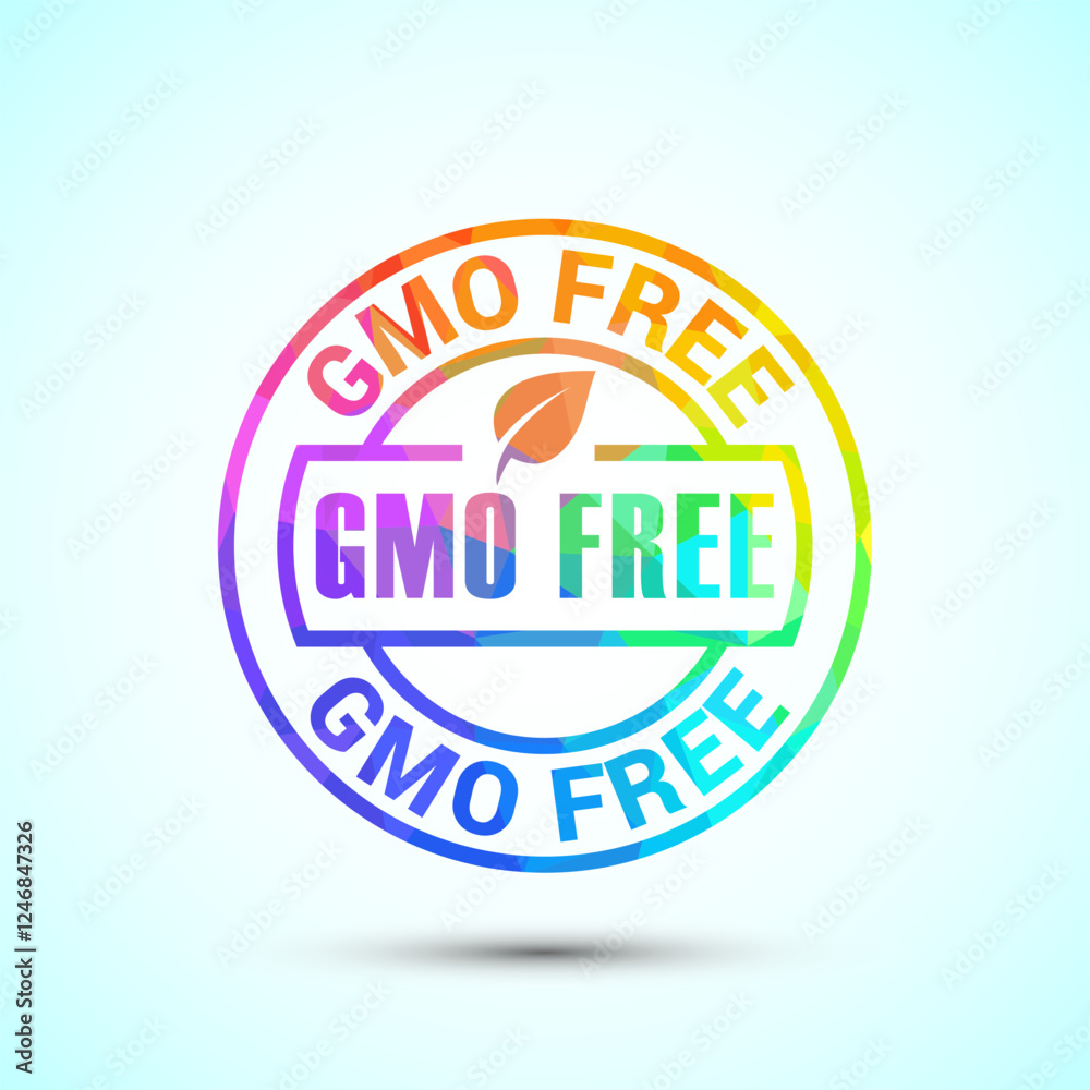 Obraz premium GMO free icon design illustration, Non gmo food label, Organic healthy food sign symbol