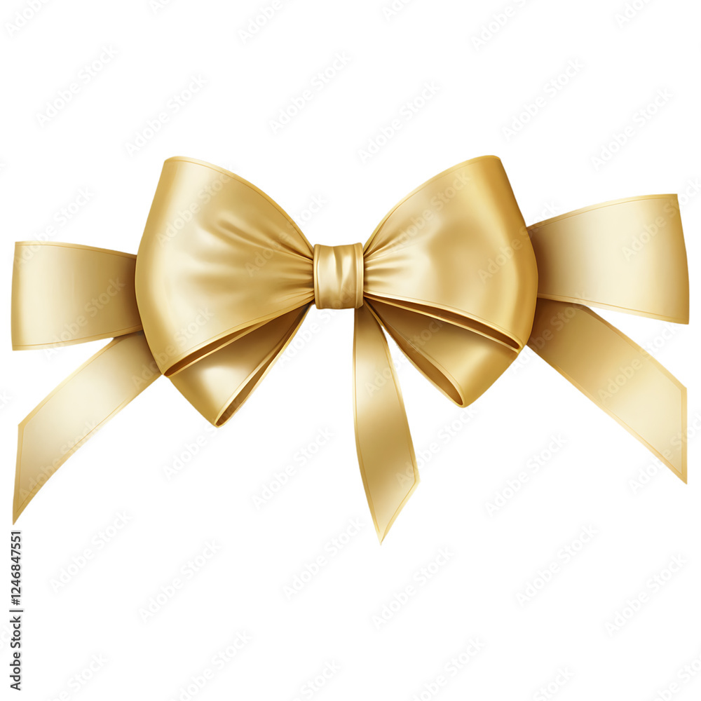 Elegant Ribbon Bow in Vibrant Colors – Isolated on White Background Elegant Ribbon Bow in Vibrant Colors – Isolated on White Background