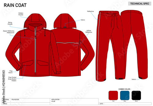 RAINCOAT DESIGN MOCKUP WITH COMBO COLOUR