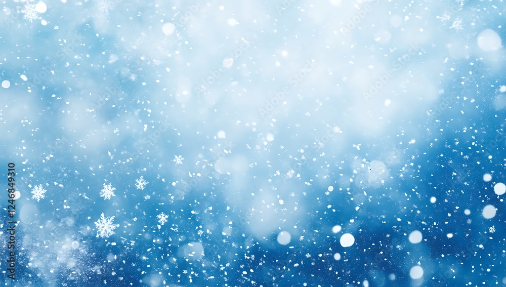 Falling Snowflakes on a Blue Background Creating a Winter Wonderland Scene with a Magical and Dreamy Atmosphere Falling Snowflakes on a Blue Background Creating a Winter Wonderland Scene with a Magical and Dreamy Atmosphere