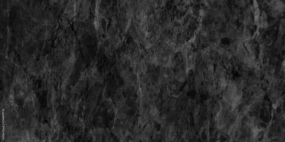 Naklejka premium The old scratched grunge wall appears to be made of concrete, Black Marble stone concrete texture luxury background, Black rough wall background with scratch and cracks.