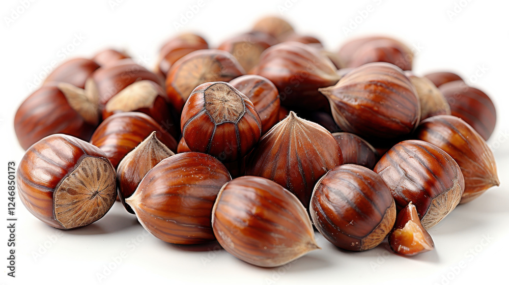 Fresh chestnuts with shiny brown shells, perfect for autumn recipes Fresh chestnuts with shiny brown shells, perfect for autumn recipes