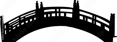 bridge silhouette on white background vector