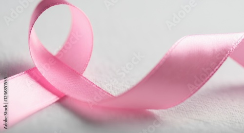 Pink ribbon symbolizing hope and support for breast cancer awareness