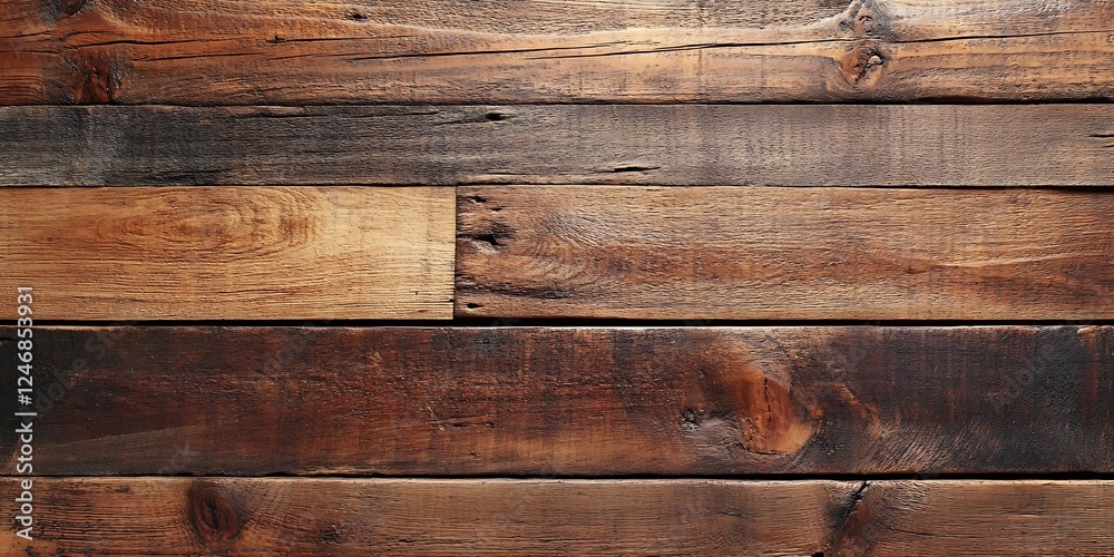 Naklejka premium Dark Brown Wooden Planks with Authentic Grain Patterns for Modern Rustic Designs : Generative AI