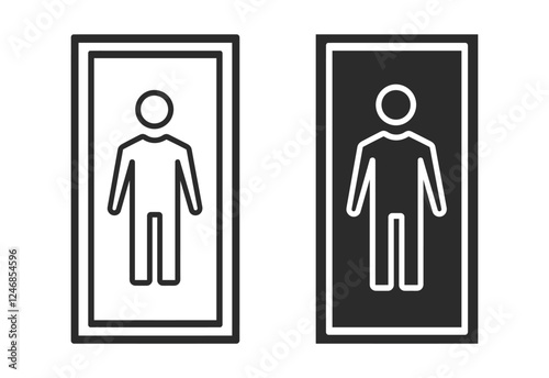 Minimalist Elevator Icon with Male Figure photo