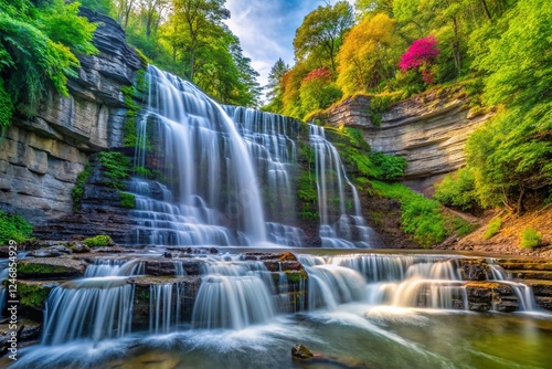 Majestic Lower Chedoke Falls, Hamilton, Ontario, Canada: A Candid Waterfall Scene