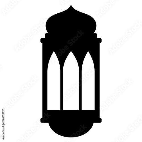 Islamic lantern vector icon,silhouette minimalist and elegant concept,isolated on white background,can be for ramadhan kareem decoration