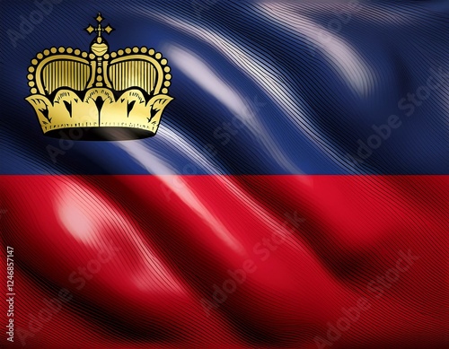 3D Flagge Liechtenstein photo