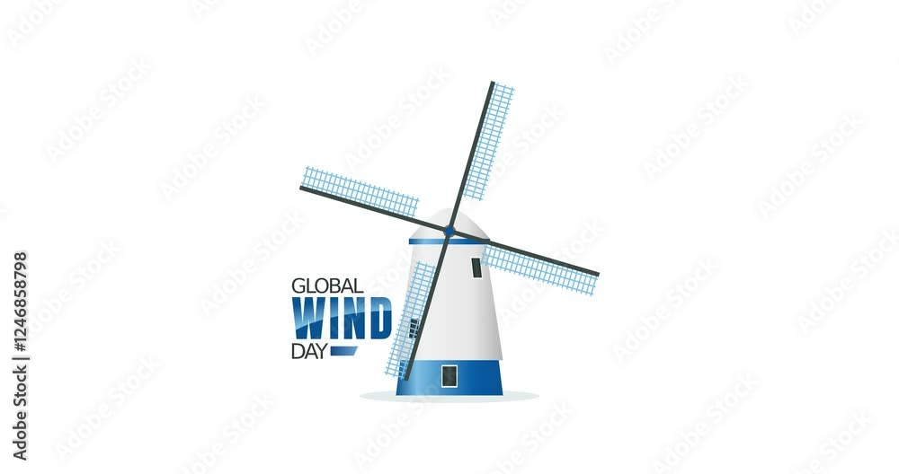 global wind day motion video, ideal for global wind day celebration