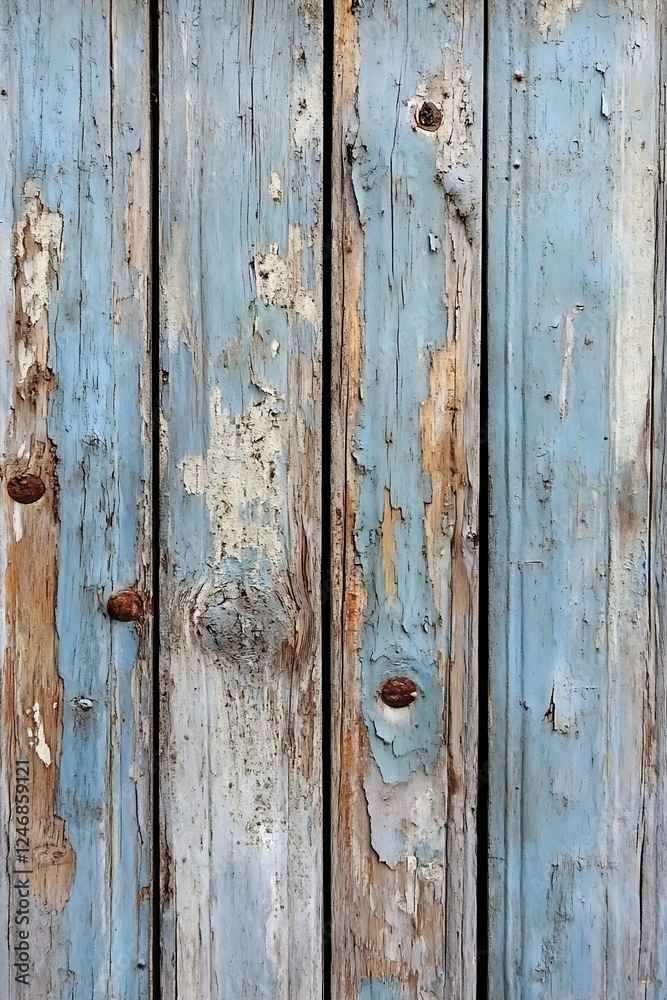 Fototapeta premium Vintage Blue Wooden Texture with Weathered Paint and Rustic Appeal : Generative AI