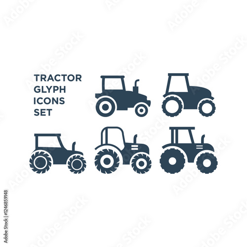 Tractor vector icons set logo illustration