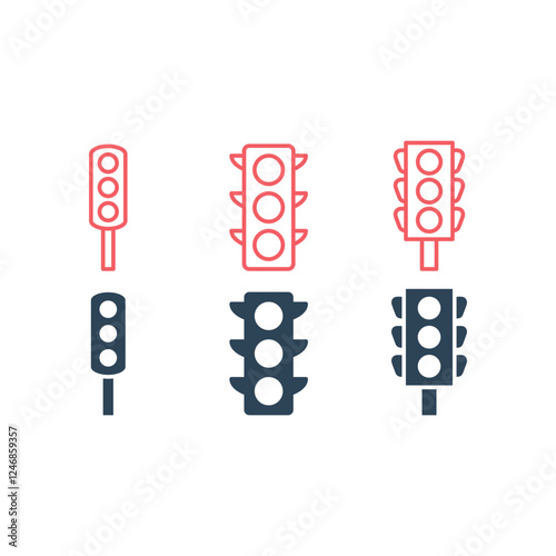 Traffic light icons set vector design template illustration