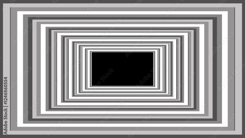 Abstract Geometric Tunnel Animation with Monochrome Squares