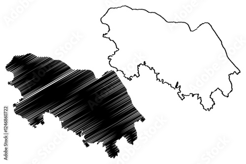 Bueng Kan Province (Kingdom of Thailand, Siam, Provinces of Thailand) map vector illustration, scribble sketch Bung Kan map