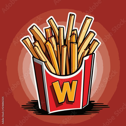 french fries vector art for design needs 