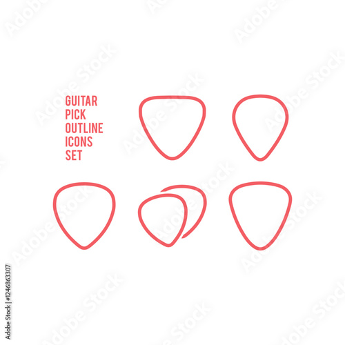 Guitar pick icons set, musical instrument vector illustration