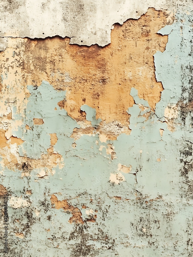 Fototapeta premium Weathered Textured Wall With Vintage Peeling Paint for Authentic Rustic Backgrounds : Generative AI