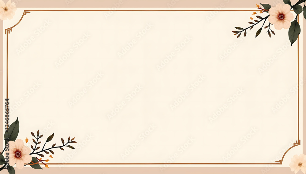 Fototapeta premium Floral watercolor background with decorative plants
