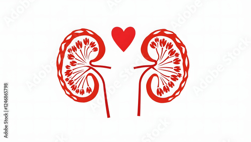 Creative Kidney Illustration Celebrating World Kidney Day and Health Awareness