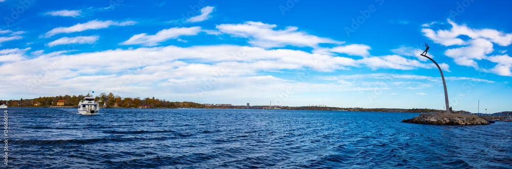 Blick von Nacka Strand Hafen auf Stockolm City Blick von Nacka Strand Hafen auf Stockolm City