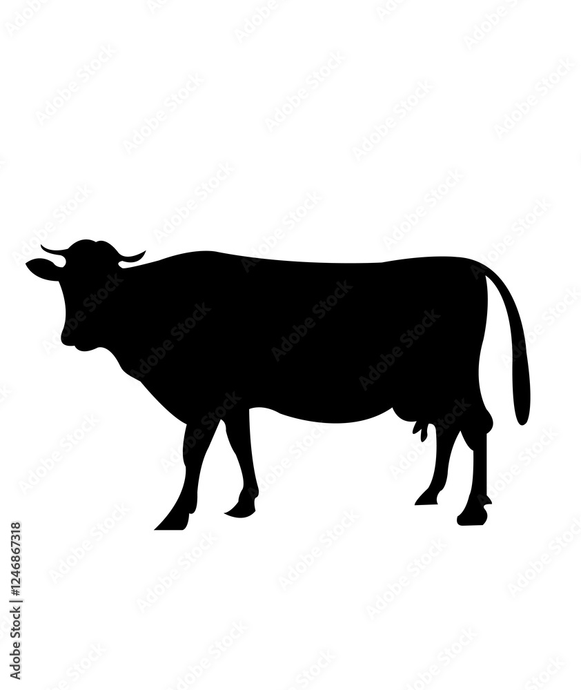 Cow clip art design on plain white transparent isolated background for card, shirt, hoodie, sweatshirt, apparel, card, tag, mug, icon, poster or badge Cow clip art design on plain white transparent isolated background for card, shirt, hoodie, sweatshirt, apparel, card, tag, mug, icon, poster or badge