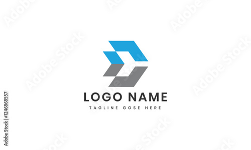 Colorful modern d icon logo