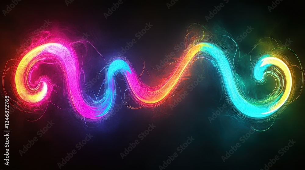 Abstract Glowing Colorful Wave Pattern Abstract Glowing Colorful Wave Pattern