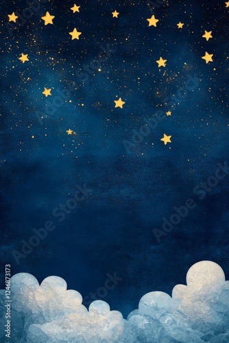 Starry Night Sky with Clouds