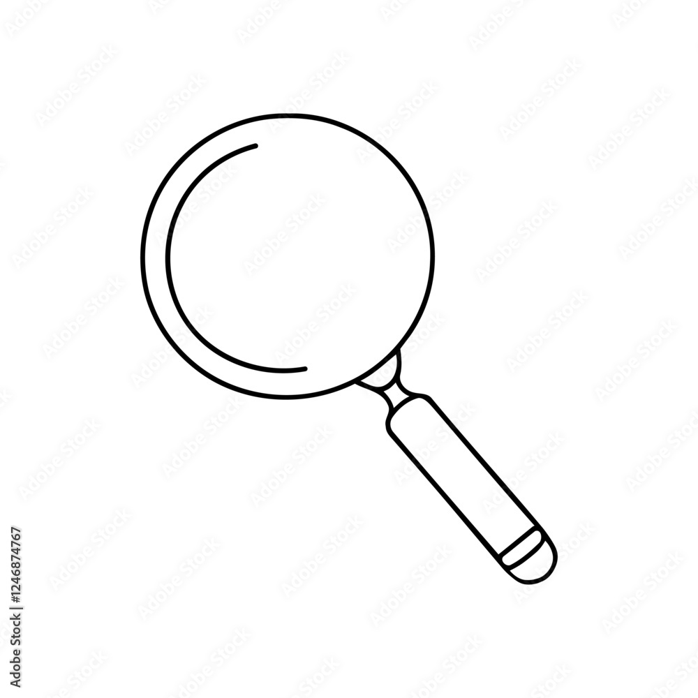 Magnifying glass continuous one line drawing. Loupe symbol in simple linear style. Search concept. Vector illustration. Magnifying glass continuous one line drawing. Loupe symbol in simple linear style. Search concept. Vector illustration.