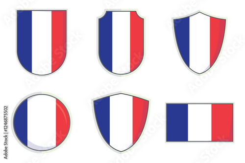 France national flag Shield Badge vector set Free Download France national flag Shield Badge vector set - GFXLoad